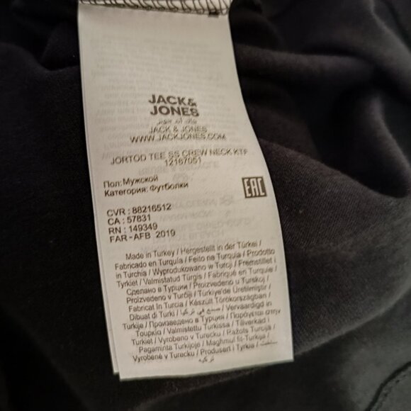 M👕Jack & Jones Black & Cream Short Sleeve 2 T-shirts Tees Unisex - Picture 6 of 12